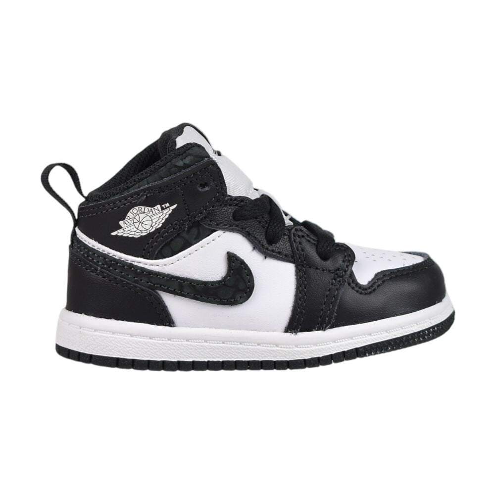 Toddler's Jordan 1 Mid SE "Panda Elephant" Off Noir/Blk-White-Blk (FB9912 001) - 5