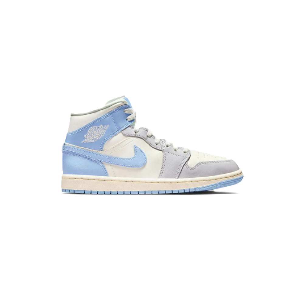 Women's Jordan 1 Mid Psychic Blue/Neutral Grey-Sail (BQ6472 402) - 7
