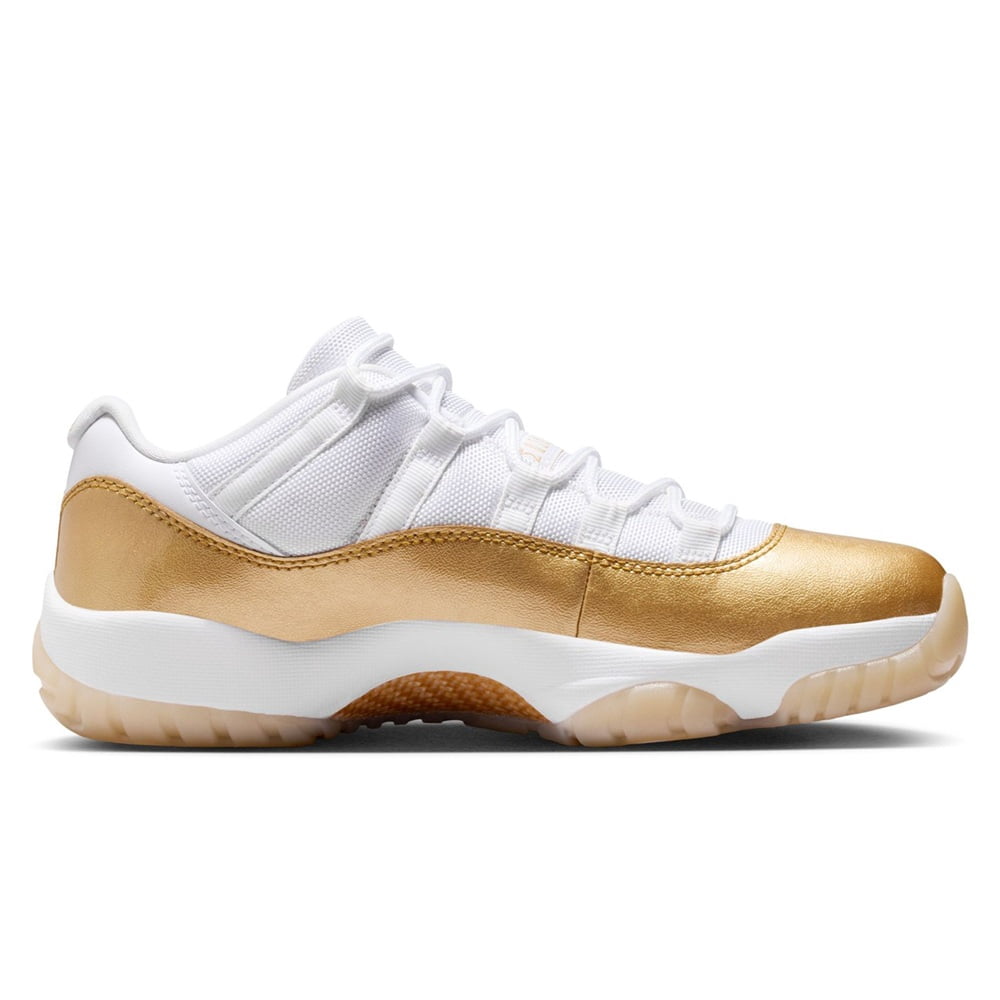 Women's Jordan 11 Retro Low White/Metallic Gold-Team Gold (AH7860 102) - 12
