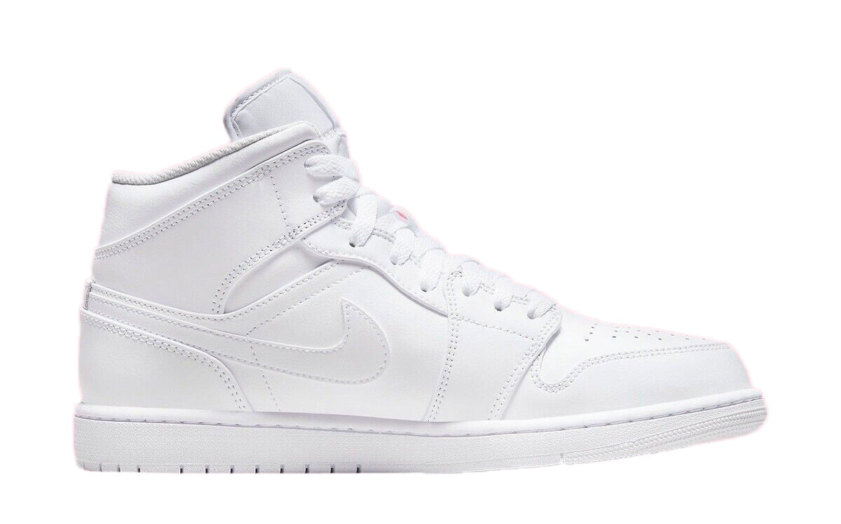 Jordan Air Jordan 1 Mid Triple White Men's Sneakers 554724-136