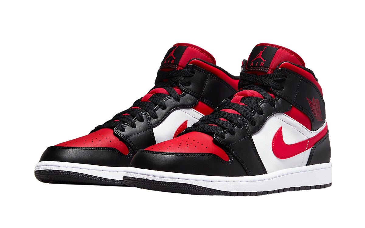 Men's Jordan 1 Mid Black/Fire Red-White (554724 079) - 9