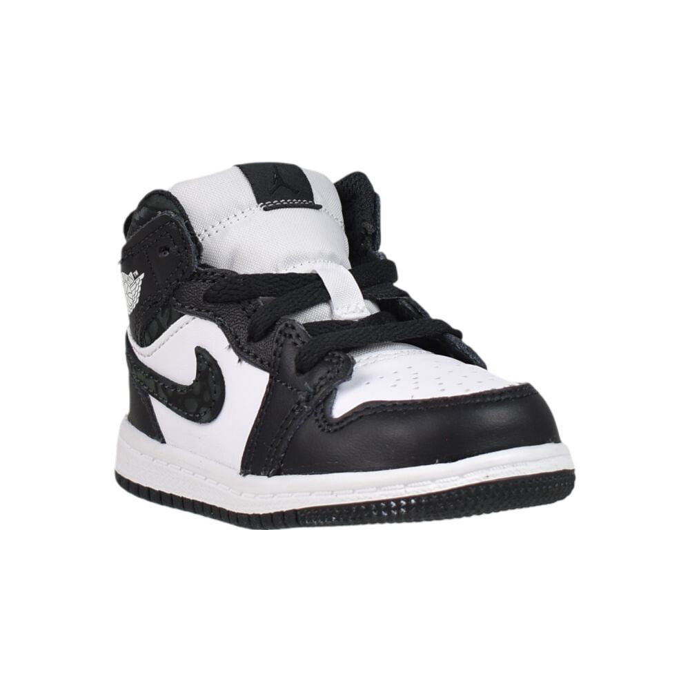 Toddler's Jordan 1 Mid SE "Panda Elephant" Off Noir/Blk-White-Blk (FB9912 001) - 5