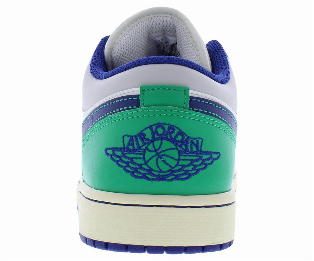 Nike Air Jordan 1 Low Leather Mens Shoes Size 8, Color: Sail/Deep Royal Blue