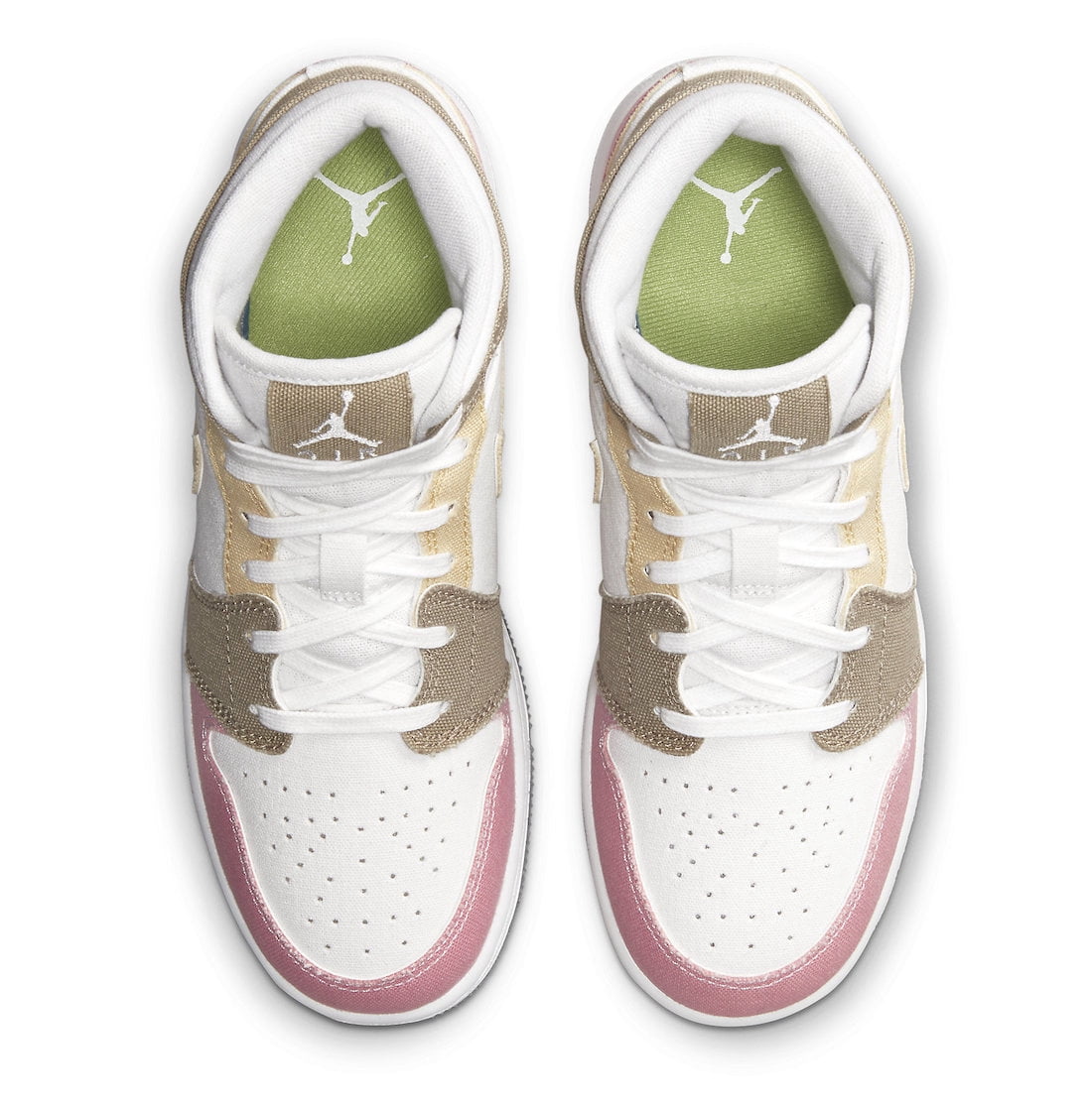 Big Kid's Jordan 1 Mid SE White/Vivid Green (DJ0338 100) - 6