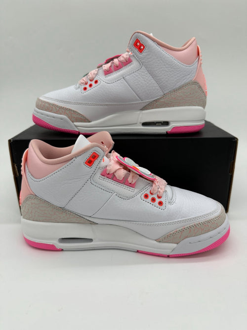 Air Jordan 3 Retro Youth Size 5.5 Women's size 7 White Pink Shoes II0599 600