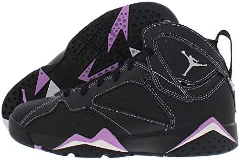 Jordan Big Kid’s 7 Retro Shoes, Black/Barely Grape, Size 4