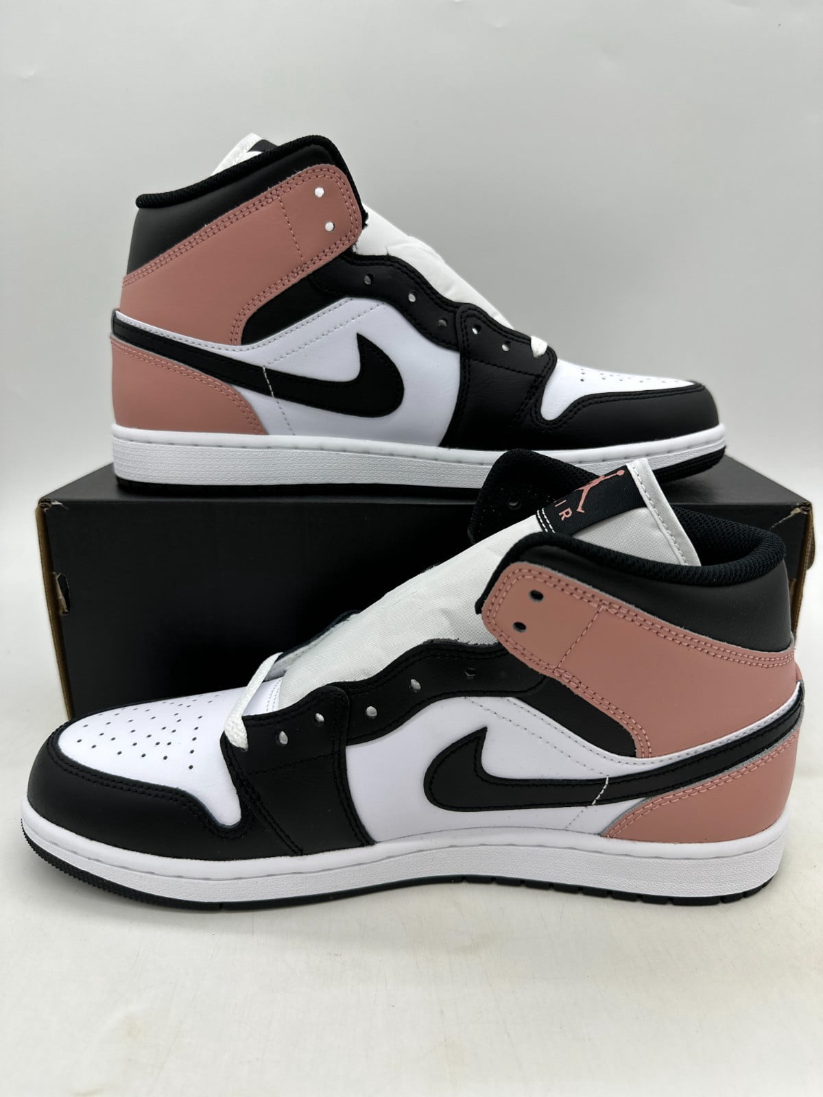 Men's Jordan 1 Mid White/Black-Rust Pink (DQ8426 100) - 10.5
