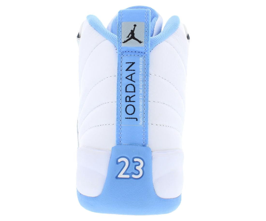 Jordan 12 Retro Melo (2025) (GS) (White/University Blue/Metallic Silver) - Size 4.5