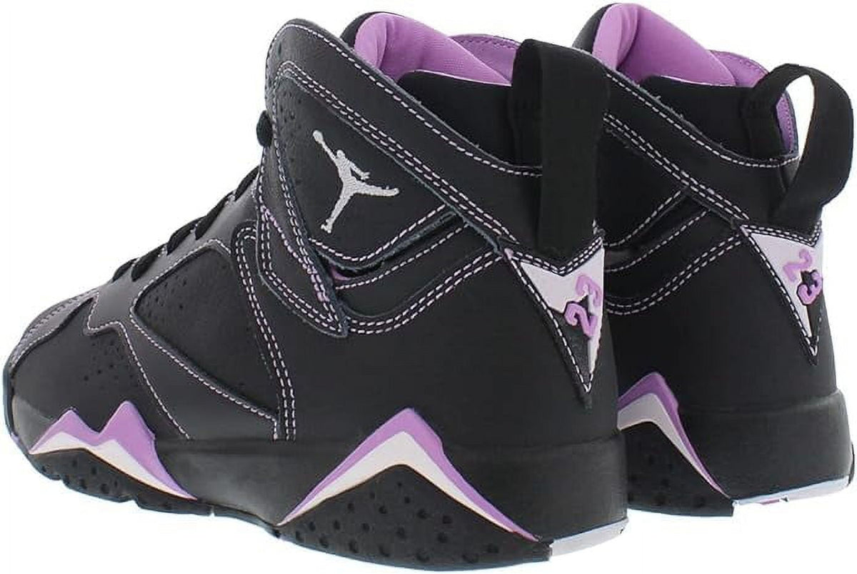 Jordan Big Kid’s 7 Retro Shoes, Black/Barely Grape, Size 4