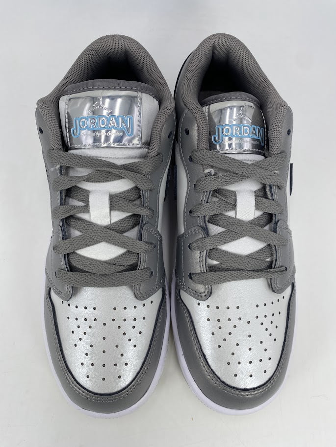 Big Kid's Jordan 1 Low SE Flat Pewter/Blue Chill (HV4398 014) - 5