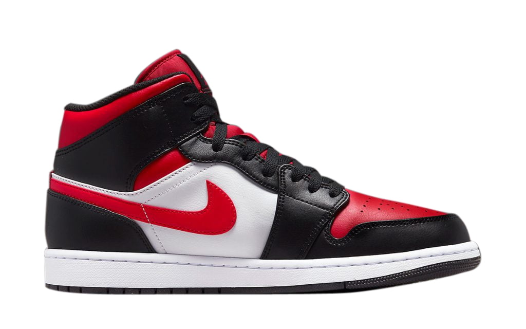 Men's Jordan 1 Mid Black/Fire Red-White (554724 079) - 9