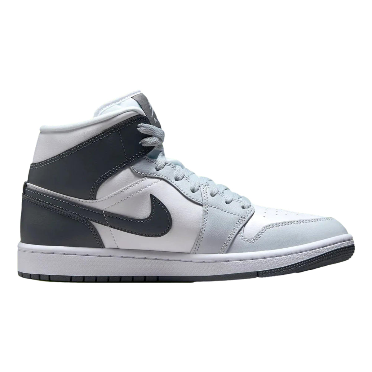 Women's Jordan 1 Mid White/Smoke Grey-Pure Platinum (BQ6472 113) - 6.5