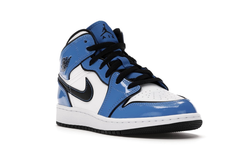 Big Kid's Jordan 1 Mid SE Signal Blue/Black-White (BQ6931 402) - 6