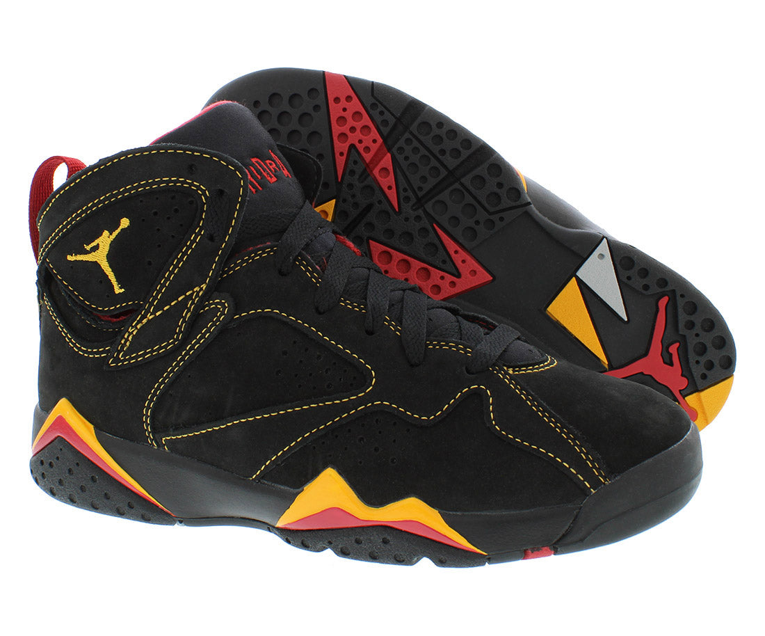 Nike Air Jordan 7 Retro GS Boys Shoes Size 3.5, Color: Black/Citrus/Varsity Red